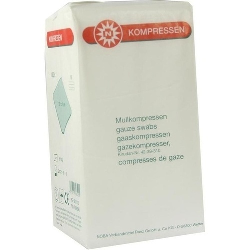 MULLKOMPRESSE 10X10CM 16FACH, 100 Stk., Nobamed Paul Danz AG