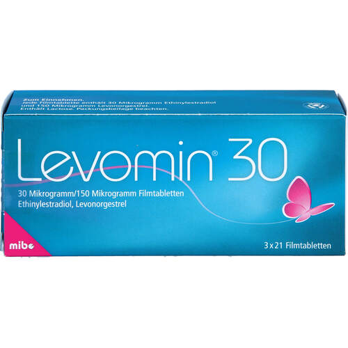 Levomin 30 30 Mikrogramm/150 Mikrogramm Filmtab., 3X21 ST, Mibe GmbH Arzneimittel