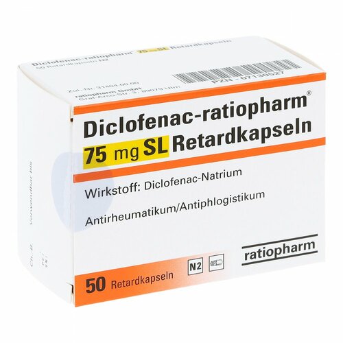 Diclofenac-ratiopharm 75 mg SL Retardkapseln, 50 ST, ratiopharm GmbH