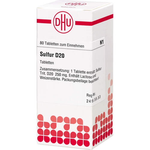 SULFUR D 20 Tabletten, 80 Stk., DHU-Arzneimittel GmbH & Co. KG