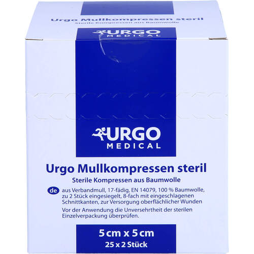 URGO MULLKOMPR 5X5CM STERIL, 25x2 Stk., Urgo GmbH