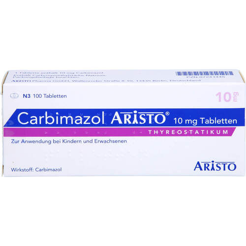 Carbimazol Aristo 10mg Tabletten, 100 ST, Aristo Pharma GmbH