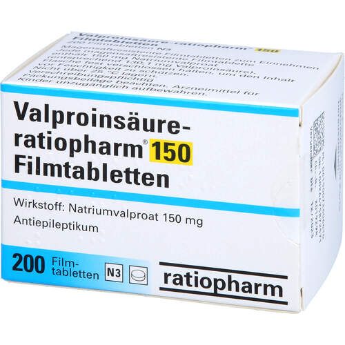 Valproinsäure-ratiopharm 150 magensaftres.Filmtab., 200 Stk., ratiopharm GmbH