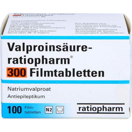 Valproinsäure-ratiopharm 300 magensaftres.Filmtab., 100 Stk., ratiopharm GmbH Valproinsäure-ratiopharm 300 magensaftres.Filmtab., 100 Stk., ratiopharm GmbH
