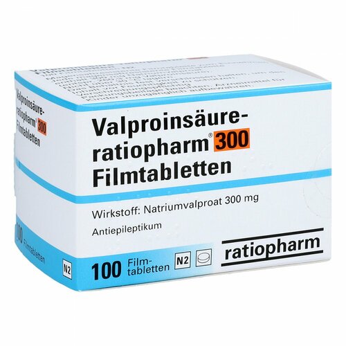 Valproinsäure-ratiopharm 300 magensaftres.Filmtab., 100 Stk., ratiopharm GmbH Valproinsäure-ratiopharm 300 magensaftres.Filmtab., 100 Stk., ratiopharm GmbH