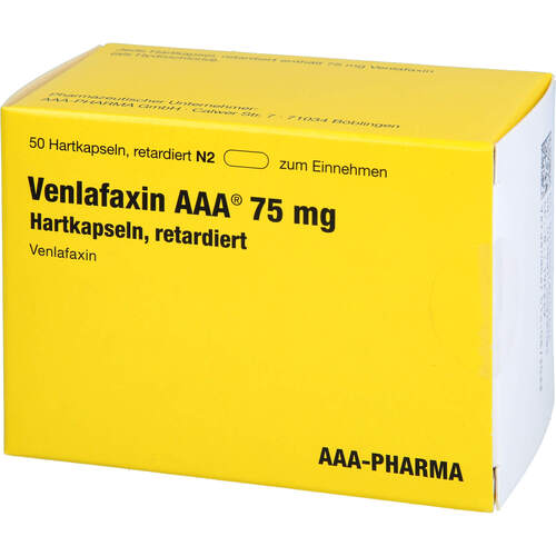 Venlafaxin AAA 75 mg Hartkapseln retardiert, 50 Stk., Aaa - Pharma GmbH