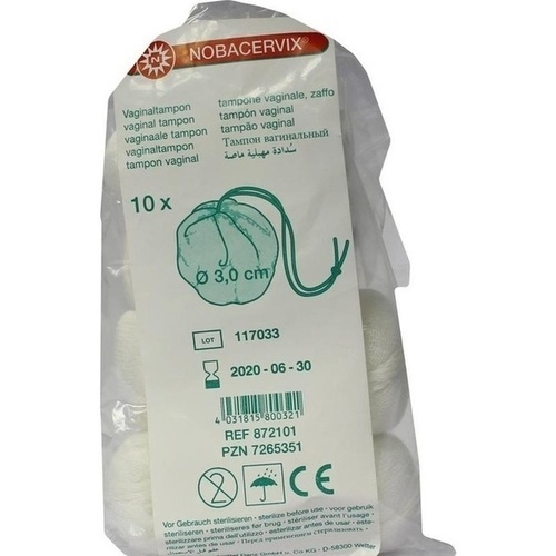 NOBACERVIX Vaginaltampon Durchmesser 3cm, 10 Stk., Nobamed Paul Danz AG