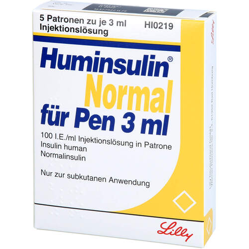 HUMINSULIN NORMAL F PEN, 5x3 ml, Lilly Deutschland GmbH