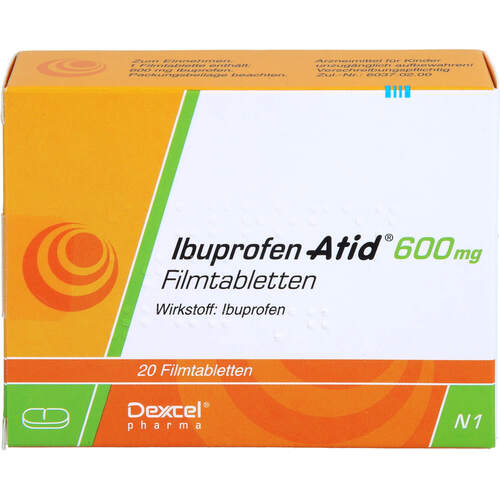 Ibuprofen Atid 600mg Filmtabletten, 20 ST, Dexcel Pharma GmbH