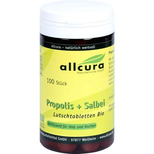 Propolis+Salbei Lutschtabletten Bio, 100 Stk., Allcura Naturheilmittel GmbH