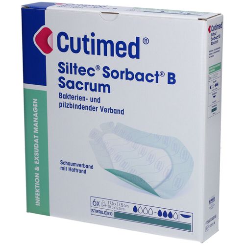 Cutimed Siltec Sorbact Sacrum B 17.5x17.5cm, 6 Stk., Bsn Medical GmbH