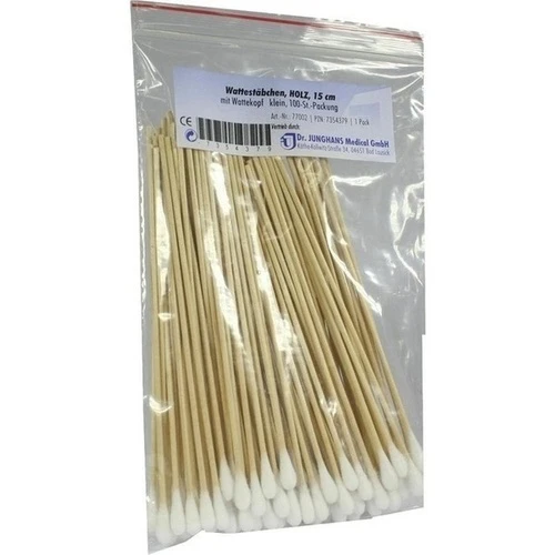 Wattestäbchen aus Holz 15cm mit Wattekopf, 100 Stk., Dr. Junghans Medical GmbH