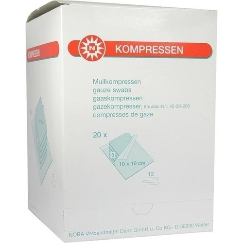 MULLKOMPRESSEN 10x10CM 12F STERIL, 20x5 Stk., Nobamed Paul Danz AG