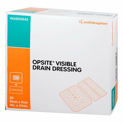 Opsite Visible Drainageverband 9x10cm, 20 Stk., Smith & Nephew GmbH