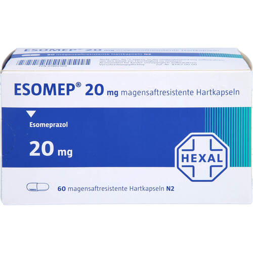 Esomep 20mg magensaftresistente Hartkapseln, 60 Stk., HEXAL AG
