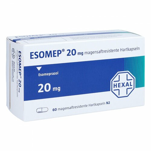 Esomep 20mg magensaftresistente Hartkapseln, 60 Stk., HEXAL AG
