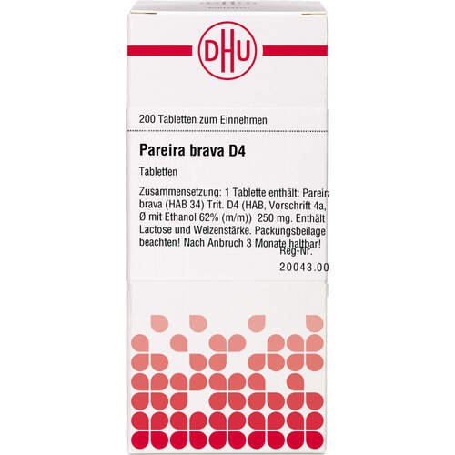 PAREIRA BRAVA D 4 Tabletten, 200 Stk., DHU-Arzneimittel GmbH & Co. KG