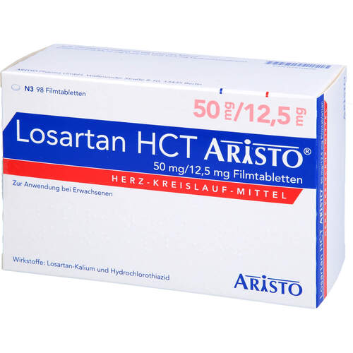 Losartan HCT Aristo 50mg/12.5mg Filmtabletten, 98 Stk., Aristo Pharma GmbH