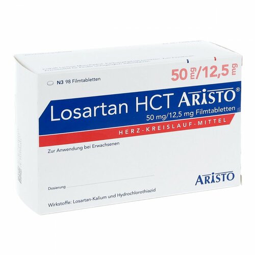 Losartan HCT Aristo 50mg/12.5mg Filmtabletten, 98 Stk., Aristo Pharma GmbH