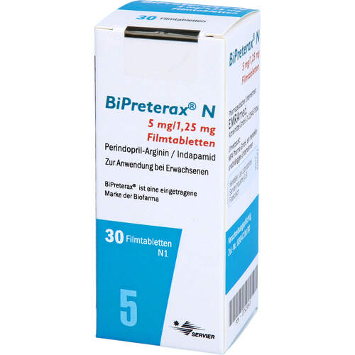 BiPreterax N 5mg/1.25mg Filmtabletten, 30 Stk., Emra-Med Arzneimittel GmbH