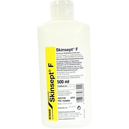 SKINSEPT F H&auml;nde- u.Hautdesinfektion Spenderfl., 500 ml, Ecolab Deutschland GmbH