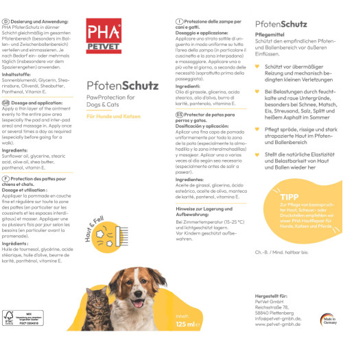 PHA PfotenSchutz für Hunde, 125 g, PetVet GmbH