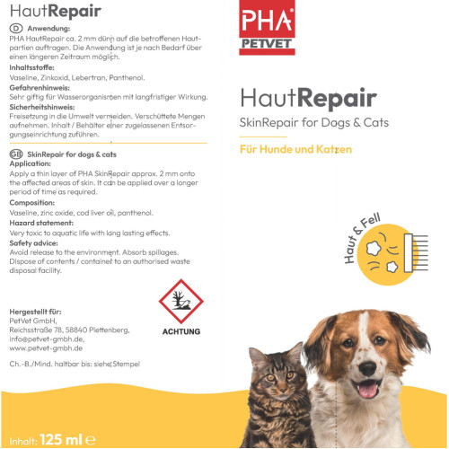 PHA HautRepair für Hunde, 125 g, PetVet GmbH