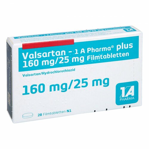 Valsartan - 1 A Pharma plus 160/25mg Filmtabl., 28 Stk., 1 A Pharma GmbH