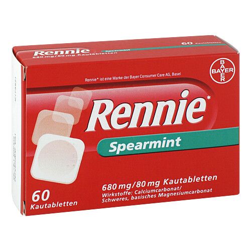 RENNIE Spearmint Kautabletten, 60 Stk., EMRA-MED Arzneimittel GmbH