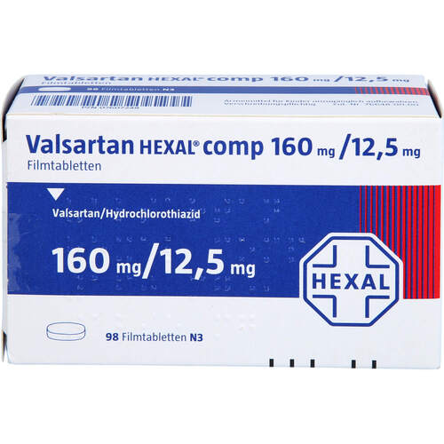 VALSARTAN HEXAL COMP 160MG/12.5MG FILMTABLETTEN, 98 Stk., HEXAL AG