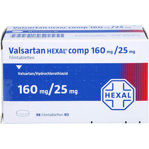 VALSARTAN HEXAL COMP 160MG/25MG FILMTABLETTEN, 98 Stk., HEXAL AG