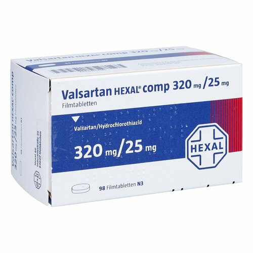 VALSARTAN HEXAL COMP 320MG/25MG FILMTABLETTEN, 98 ST, HEXAL AG