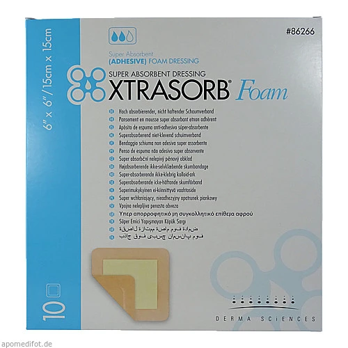 Xtrasorb Foam Schaumverband haftend 15x15cm, 10 Stk., Apofit Arzneimittelvertrieb GmbH