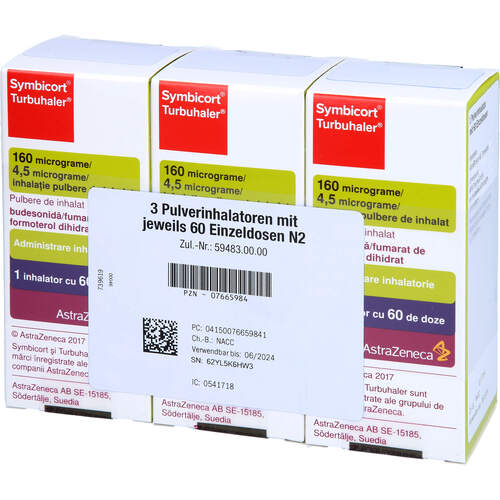 Symbicort Turbuhaler 160/4.5ug 60ED, 3 ST, Emra-Med Arzneimittel GmbH