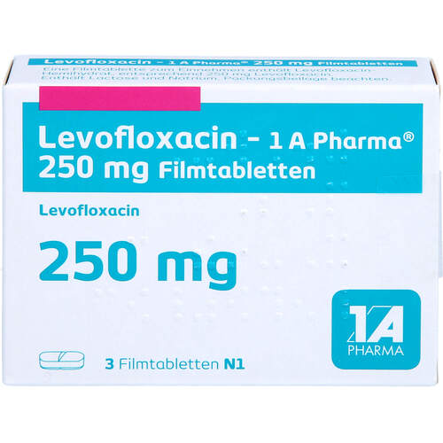 Levofloxacin - 1 A Pharma 250 mg Filmtabletten, 3 Stk., 1 A Pharma GmbH Levofloxacin - 1 A Pharma 250 mg Filmtabletten, 3 Stk., 1 A Pharma GmbH