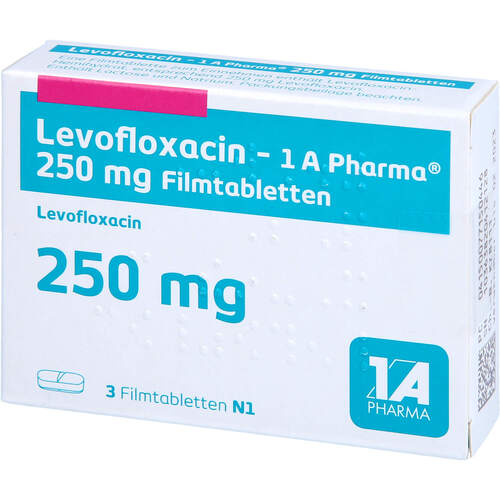 Levofloxacin - 1 A Pharma 250 mg Filmtabletten, 3 Stk., 1 A Pharma GmbH Levofloxacin - 1 A Pharma 250 mg Filmtabletten, 3 Stk., 1 A Pharma GmbH