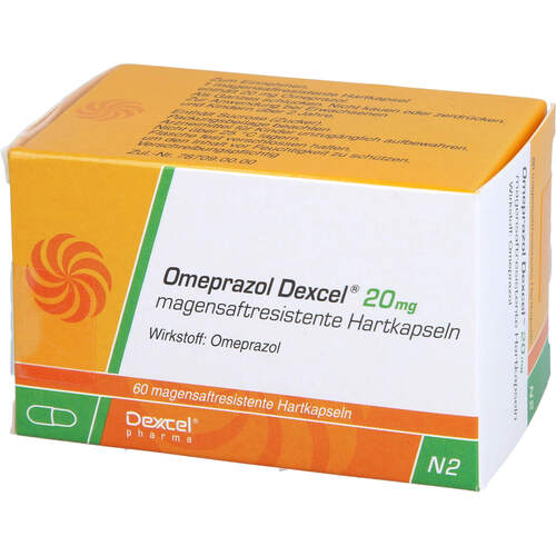 Omeprazol Dexcel 20mg magensaftresisente Hartkap, 60 Stk., Dexcel Pharma GmbH