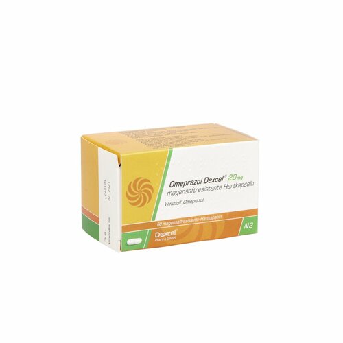 Omeprazol Dexcel 20mg magensaftresisente Hartkap, 60 Stk., Dexcel Pharma GmbH