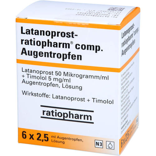 Latanoprost-ratiopharm comp. Augentropfen, 6X2.5 ML, ratiopharm GmbH