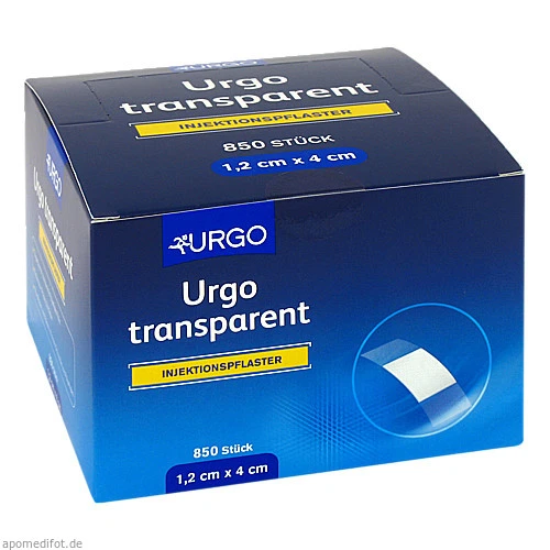 URGO TRANSPARENT Injektionspflaster 1,2x4 cm, 850 ST, Urgo GmbH