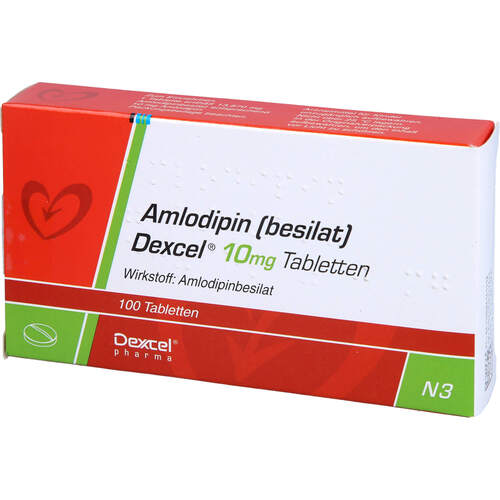 Amlodipin (besilat) Dexcel 10mg, 100 ST, Dexcel Pharma GmbH