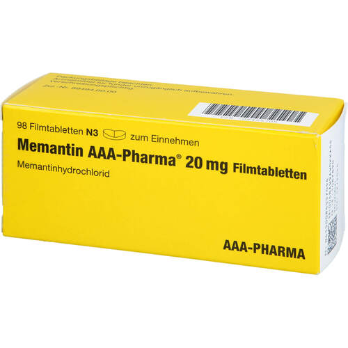 Memantin AAA-Pharma 20mg Filmtabletten, 98 Stk., Aaa - Pharma GmbH