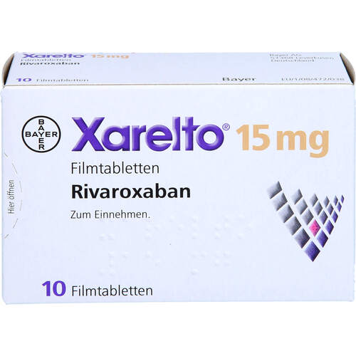 Xarelto 15 mg Filmtabletten, 10 Stk., Bayer Vital GmbH GB Pharma