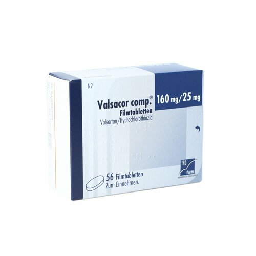 Valsacor comp. 160mg/25mg Filmtabletten, 56 Stk., TAD Pharma GmbH Valsacor comp. 160mg/25mg Filmtabletten, 56 Stk., TAD Pharma GmbH