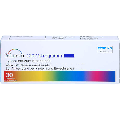 Minirin 120 Mikrogramm Lyophilisat zum Einnehmen, 30 ST, Ferring Arzneimittel GmbH