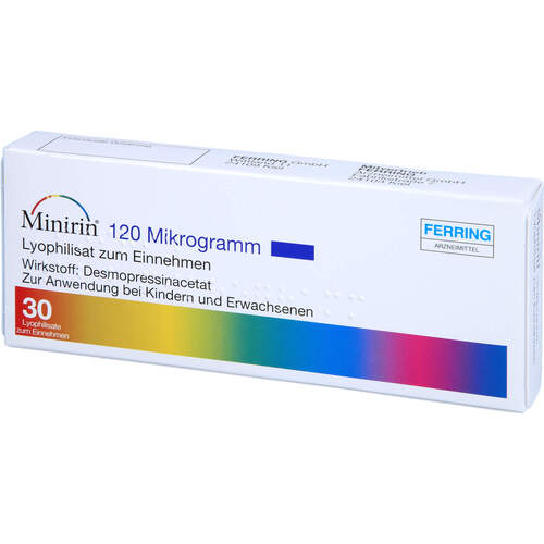 Minirin 120 Mikrogramm Lyophilisat zum Einnehmen, 30 ST, Ferring Arzneimittel GmbH