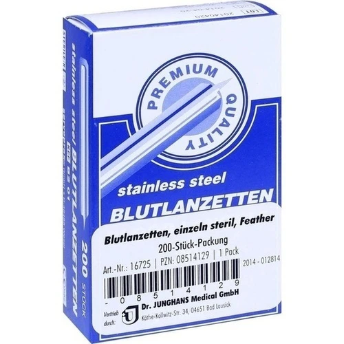 Blutlanzetten einzeln steril Feather, 200 Stk., Dr. Junghans Medical GmbH