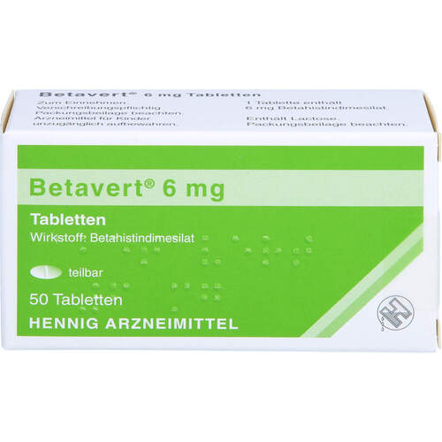 Betavert 6mg Tabletten, 50 Stk., Hennig Arzneimittel GmbH & Co. KG