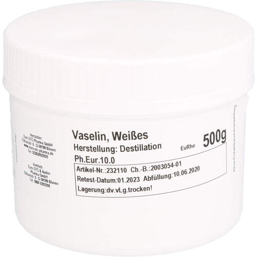VASELINE WEISS, 500 g, Euro OTC & Audor Pharma GmbH