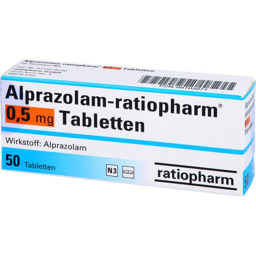 Alprazolam-ratiopharm 0.5mg Tabletten, 50 ST, ratiopharm GmbH